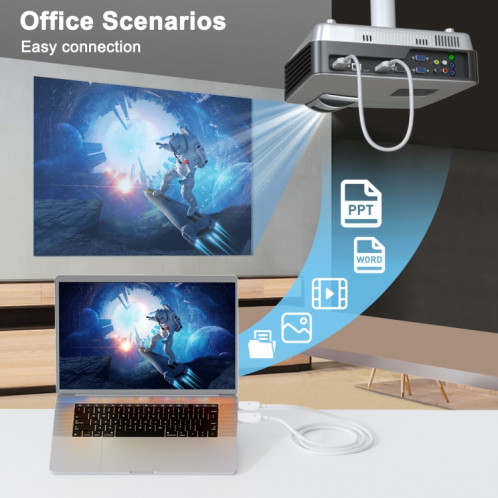 THT-020-08 Ensemble de partage d'écran sans fil émetteur HDMI 4 en 1 (blanc) SH801A1520-011