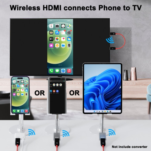 THT-020-8 Ensemble de partage d'écran sans fil émetteur HDMI 4 en 1 (noir) SH001A1014-011