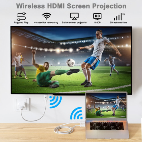 THT-020-8-1 Ensemble de partage d'écran sans fil émetteur HDMI 4 en 1 (blanc) SH101A1997-011