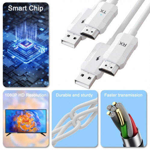 THT-020-8-1 Ensemble de partage d'écran sans fil émetteur HDMI 4 en 1 (blanc) SH101A1997-011