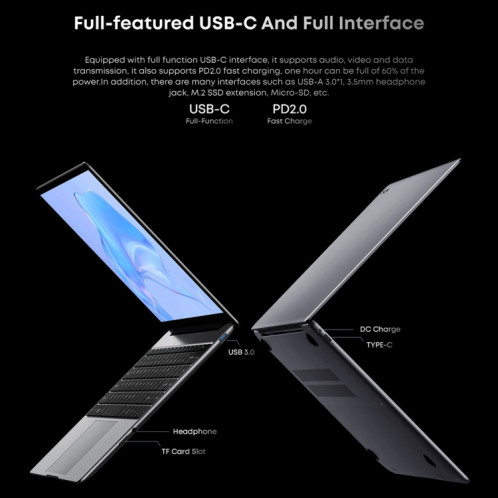 Ordinateur portable CHUWI CoreBook X 14 pouces, 16 Go + 512 Go, Windows 11 Intel Core i5-1235U Deca Core de 12e génération SC2001689-016