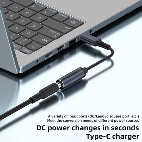 Connecteur adaptateur de charge d'ordinateur DC 4 x 1,7 mm vers USB-C/Type-C mâle 100 W SH2103575-06