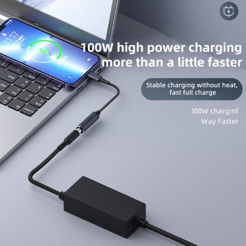 Connecteur adaptateur de charge d'ordinateur DC 4 x 1,7 mm vers USB-C/Type-C mâle 100 W SH2103575-06