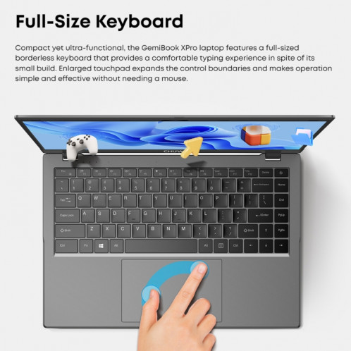 Ordinateur portable CHUWI GemiBook XPro 14,1 pouces, 8 Go + 256 Go, Windows 11 Intel Alder Lake-N N100 Quad Core SC0601760-016