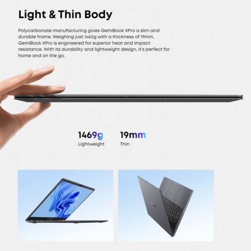 Ordinateur portable CHUWI GemiBook XPro 14,1 pouces, 8 Go + 256 Go, Windows 11 Intel Alder Lake-N N100 Quad Core SC0601760-016