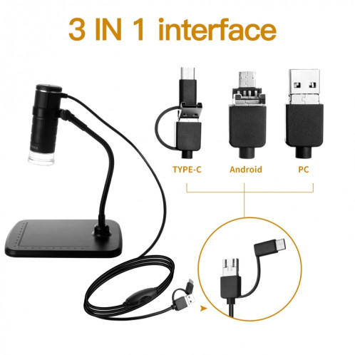 AN104 1000X Microscope numérique 3 en 1 avec support de tube hélicoïdal SH3720943-013