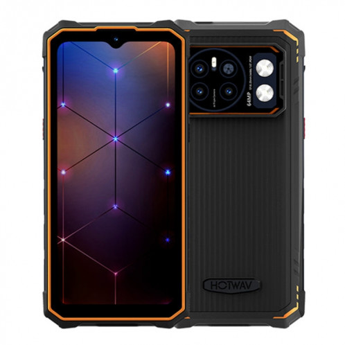  HOTWAV CYBER 13 Pro, 12 Go + 256 Go, téléphone robuste IP68/IP69K, 10800 mAh, 6,6 pouces Android 13 UNISOC T619 Octa Core, réseau : 4G, NFC, OTG (orange) SH801A36-015