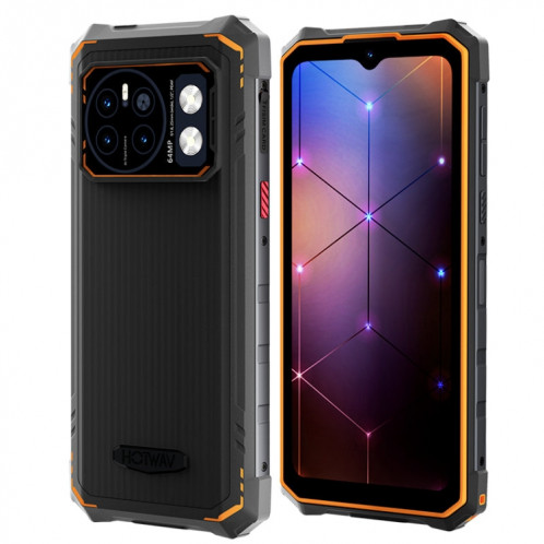  HOTWAV CYBER 13 Pro, 12 Go + 256 Go, téléphone robuste IP68/IP69K, 10800 mAh, 6,6 pouces Android 13 UNISOC T619 Octa Core, réseau : 4G, NFC, OTG (orange) SH801A36-015
