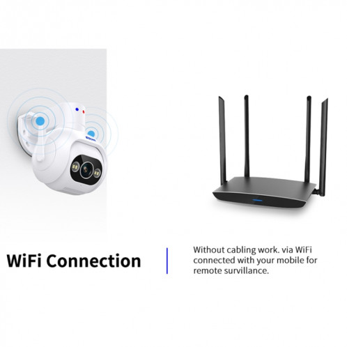 ESCAM PT304 HD 4MP suivi de détection humanoïde connexion WiFi alarme sonore Vision nocturne intelligente caméra H.265 (prise ue) SE701C1181-014