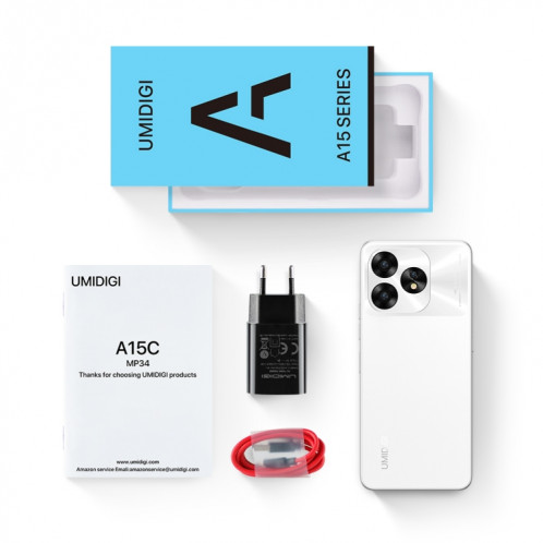  UMIDIGI A15C, 8 Go + 128 Go, identification faciale et identification par empreinte digitale latérale, 6,7 pouces Android 13 Unisoc T606 Octa Core, réseau : 4G, NFC, OTG (violet lavande) SU804E206-016