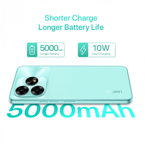  UMIDIGI A15C, 8 Go + 128 Go, identification faciale et identification par empreinte digitale latérale, 6,7 pouces Android 13 Unisoc T606 Octa Core, réseau : 4G, NFC, OTG (violet lavande) SU804E206-016