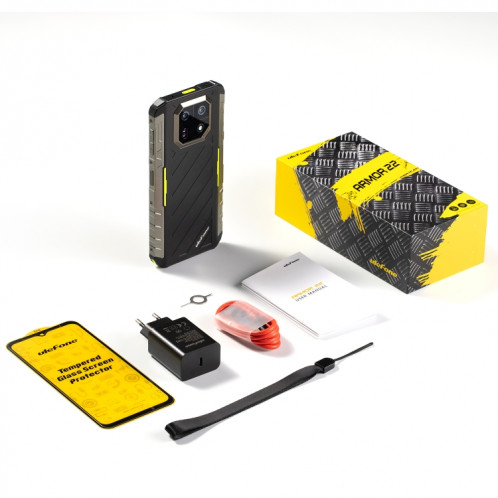  Ulefone Armor 22, 8 Go + 128 Go, téléphone robuste IP68/IP69K, 6,58 pouces Android 13 MediaTek Helio G96 Octa Core, réseau : 4G, NFC, OTG (tout noir) SU101B24-012