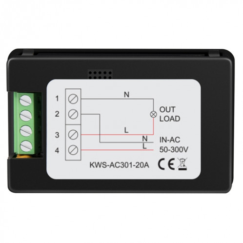 Voltmètre de courant numérique KWS-AC301-20A 50-300 V AC (noir) SH101A45-010