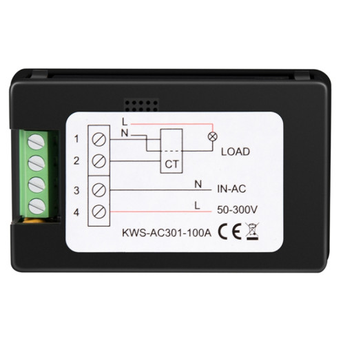Voltmètre de courant numérique KWS-AC301-100A 50-300V AC avec transformateur d'ouverture (noir) SH301A1095-09