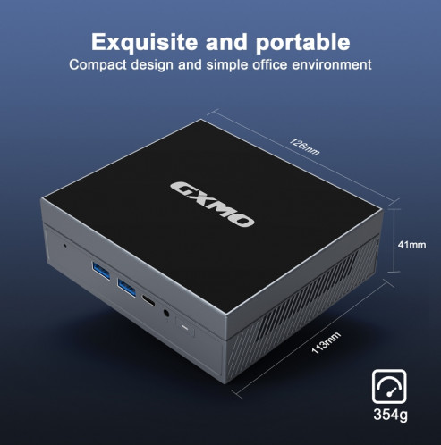GXMO GX55 Windows 11 Intel N5105 Mini PC NVME SSD WiFi Mini ordinateur de bureau, spécifications : 16 Go + 512 Go (noir) SG501A1435-014
