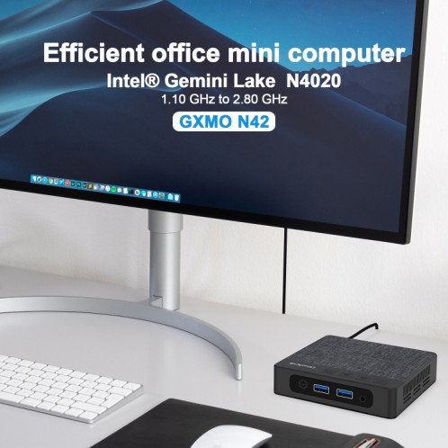 GXMO N42 Windows 11 Intel Gemini Lake N4020C Mini PC NVME SSD WiFi Mini ordinateur de bureau, spécifications : 6 Go + 64 Go + 256 Go (noir) SG802A1563-013