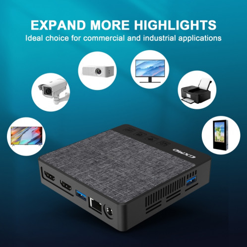 GXMO N42 Windows 11 Intel Gemini Lake N4020C Mini PC NVME SSD WiFi Mini ordinateur de bureau, spécifications : 6 Go + 64 Go + 256 Go (noir) SG802A1563-013