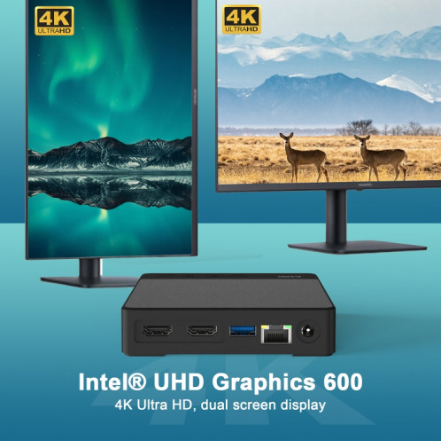 GXMO N42 Windows 11 Intel Gemini Lake N4020C Mini PC NVME SSD WiFi Mini ordinateur de bureau, spécifications : 6 Go + 64 Go + 256 Go (noir) SG802A1563-013
