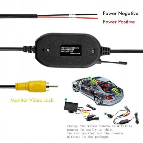 PZ703 413C-W voiture étanche externe sans fil image de recul caméra de Vision nocturne + moniteur de vision arrière 4,3 pouces SH54501704-012