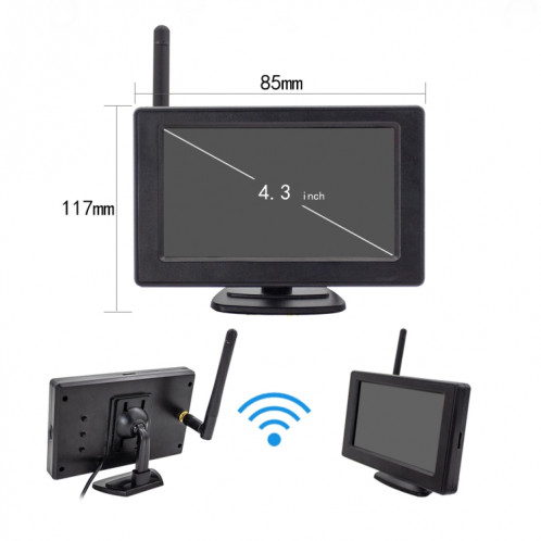 PZ703 422A-W voiture 4,3 pouces moniteur de vue arrière de bureau image de recul sans fil intégrée SH54521197-010