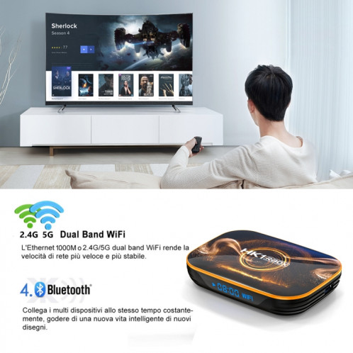 HK1 RBOX-R1 HD1080P Smart TV Box, Android 10,0, RK3318 Quad-Core 64bit Cortex-A53, Carte TF, SPDIF, LAN, AV, 2.4G / 5G WIFI, USBX2, Spécification: 4GB + 32GB SH53021801-011