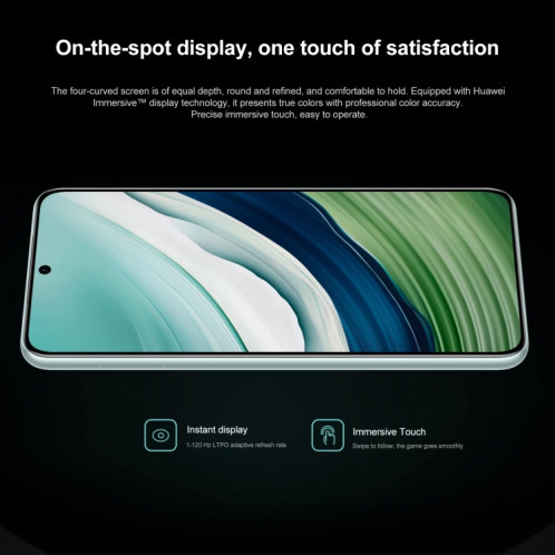 HUAWEI Mate 60, 12 Go + 512 Go, identification par empreinte digitale à l'écran, 6,69 pouces HarmonyOS 4.0 Kirin 9000S Octa Core jusqu'à 2,62 GHz, NFC, OTG, ne prend pas en charge Google Play (noir) SH301C263-014