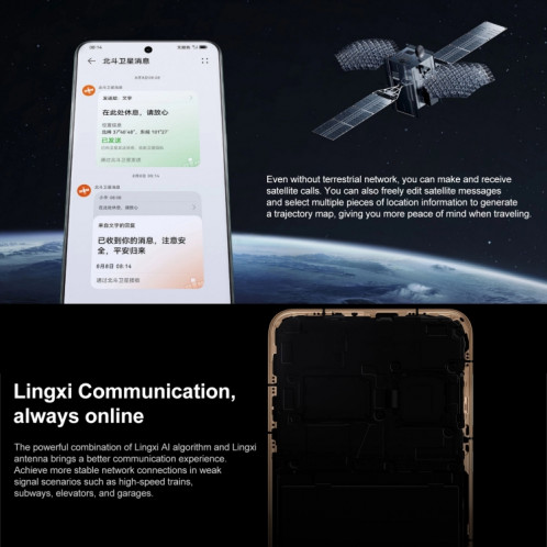 HUAWEI Mate 60, 12 Go + 512 Go, identification par empreinte digitale à l'écran, 6,69 pouces HarmonyOS 4.0 Kirin 9000S Octa Core jusqu'à 2,62 GHz, NFC, OTG, ne prend pas en charge Google Play (noir) SH301C263-014