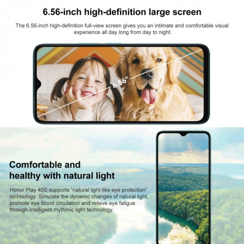 Honor Play 40S 5G, 4 Go + 128 Go, 6,56 pouces MagicOS 7.1 Snapdragon 480 Plus Octa Core jusqu'à 2,2 GHz, réseau : 5G, ne prend pas en charge Google Play (Magic Night Black) SH701B128-010