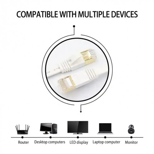 1 m tête plaquée or CAT7 haute vitesse 10 Gbps câble réseau LAN Ethernet plat ultra-mince RJ45 (rouge) SH401A829-07