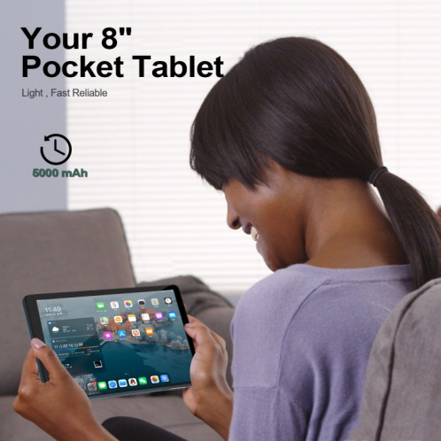 BDF P8 3G Tablette PC d'appel téléphonique 8,0 pouces, 2 Go + 32 Go, Android 9.0 MTK6735 Octa Core, prise en charge double SIM, prise UE (gris) SB801B1366-011