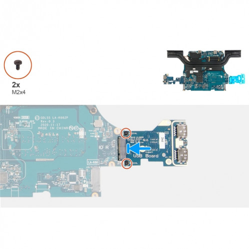 Carte d'alimentation USB pour Dell G15 5515 GDL56 LS-K66EP SH1214453-03