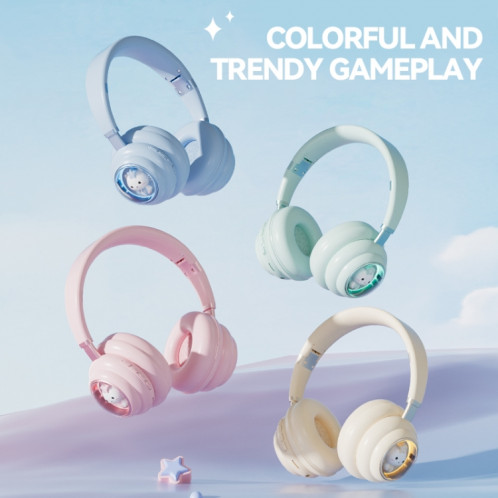 Casque Bluetooth sans fil monté sur la tête T&G KE-30 RGB (jaune) SH401B1076-09