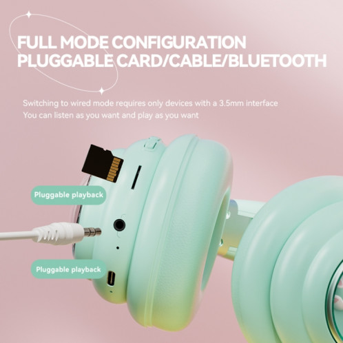 Casque Bluetooth sans fil monté sur la tête T&G KE-30 RGB (jaune) SH401B1076-09