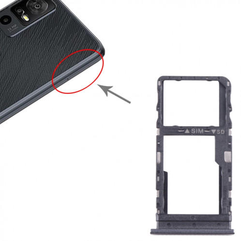 Pour TCL 40 SE Plateau de carte SIM + Micro SD d'origine (noir) SH802A527-05