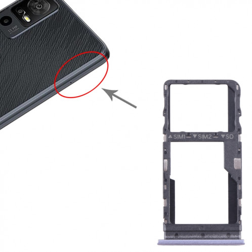 Pour TCL 40 SE Plateau de carte SIM + Micro SD d'origine (Violet) SH802B1675-05