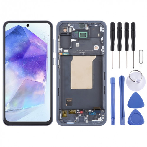 Pour Samsung Galaxy A55 SM-A556B TFT LCD écran numériseur assemblage complet avec cadre, ne prenant pas en charge l'identification par empreinte digitale SH2611746-07