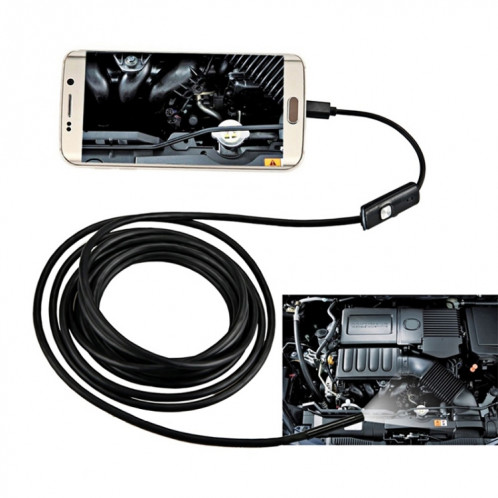 AN97 Caméra d'inspection de tube de serpent d'endoscope micro USB étanche pour des pièces de téléphone portable Android à fonction OTG, avec 6 LED, diamètre de l'objectif: 7 mm (longueur: 10 m) SH801C1287-09