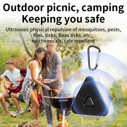709 Répulsif anti-moustique portable à ultrasons pour camping en plein air (noir) SH101A1291-09