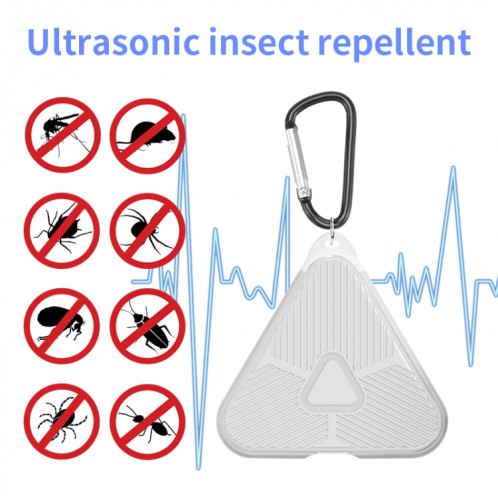 709 Répulsif anti-moustique portable à ultrasons pour camping en plein air (blanc) SH101B836-09
