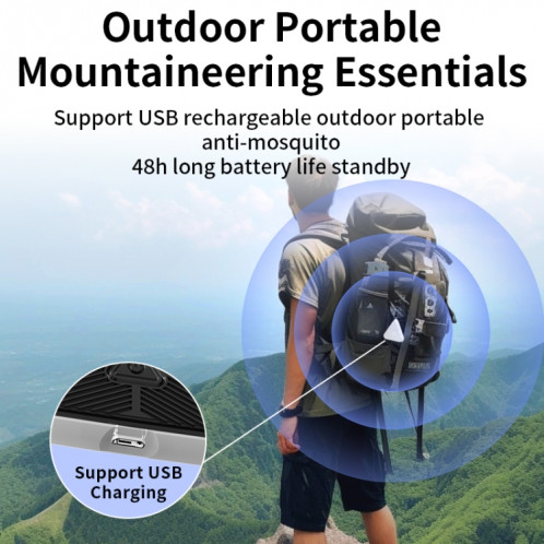 709 Répulsif anti-moustique portable à ultrasons pour camping en plein air (blanc) SH101B836-09