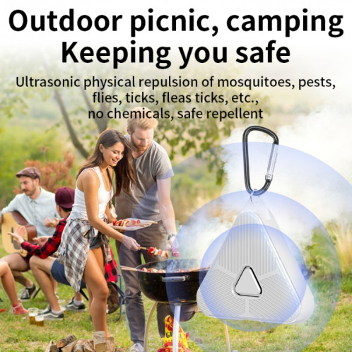 709 Répulsif anti-moustique portable à ultrasons pour camping en plein air (blanc) SH101B836-09