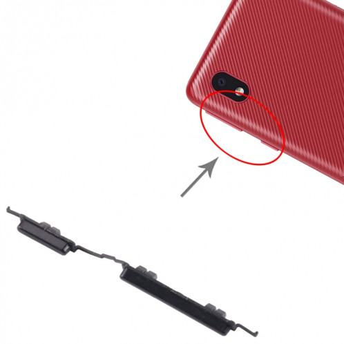 Pour Samsung Galaxy M01 Core SM-M013 10 pièces bouton d'alimentation + bouton de contrôle du volume (noir) SH604A1204-04