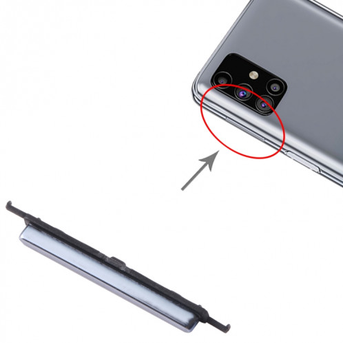 Pour Samsung Galaxy M31s SM-M317 10 pièces bouton d'alimentation + bouton de contrôle du volume (noir) SH606A1351-04