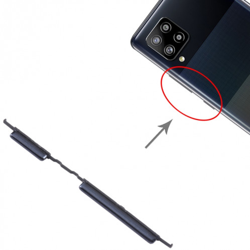 Pour Samsung Galaxy A42 5G SM-A426 10 pièces bouton d'alimentation + bouton de contrôle du volume (noir) SH611A1195-04