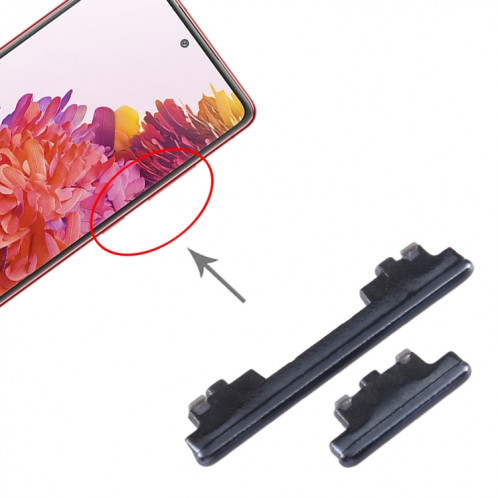 Pour Samsung Galaxy S20 FE SM-G780 10 pièces bouton d'alimentation + bouton de contrôle du volume (noir) SH616A1959-04