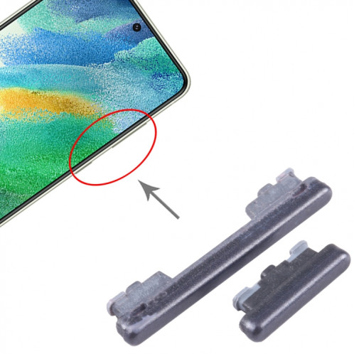 Pour Samsung Galaxy S21 FE 5G SM-G990 10 pièces bouton d'alimentation + bouton de contrôle du volume (noir) SH617A1756-04