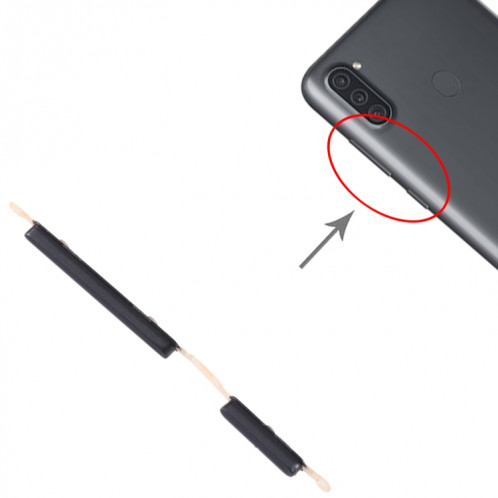 Pour Samsung Galaxy M11 SM-M115 10 pièces bouton d'alimentation + bouton de contrôle du volume (noir) SH626A1297-04