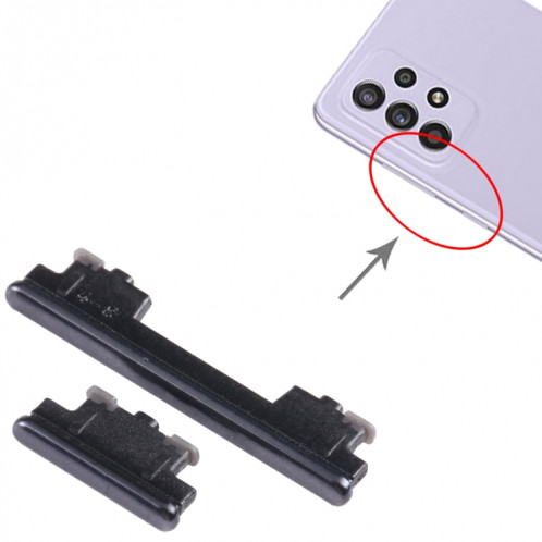 Pour Samsung Galaxy A52 4G SM-A525 10 pièces bouton d'alimentation + bouton de contrôle du volume (noir) SH629A548-04