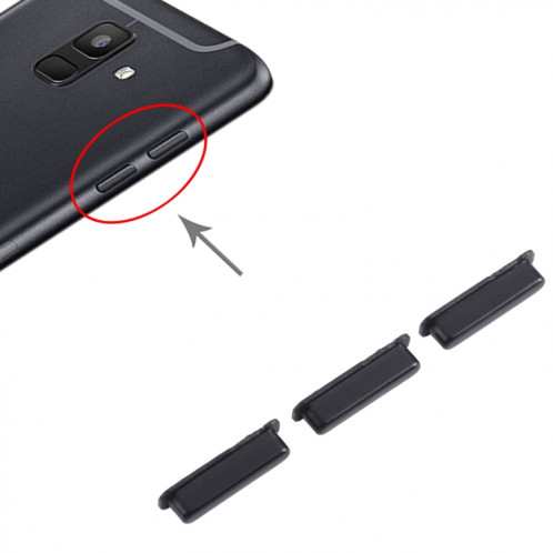 Pour Samsung Galaxy A6 2018 SM-A600 10 pièces bouton d'alimentation + bouton de contrôle du volume (noir) SH640A692-04