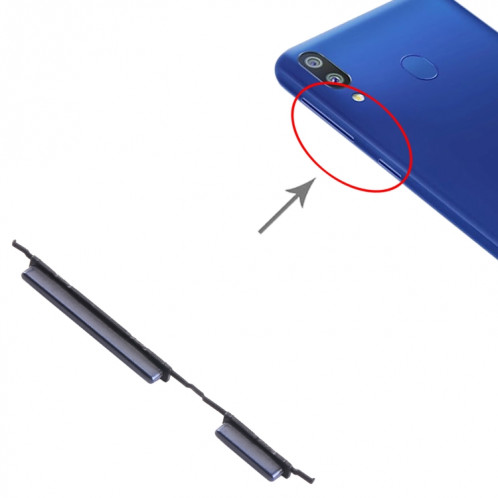 Pour Samsung Galaxy A10 SM-A105 10 pièces bouton d'alimentation + bouton de contrôle du volume (noir) SH662A1995-04